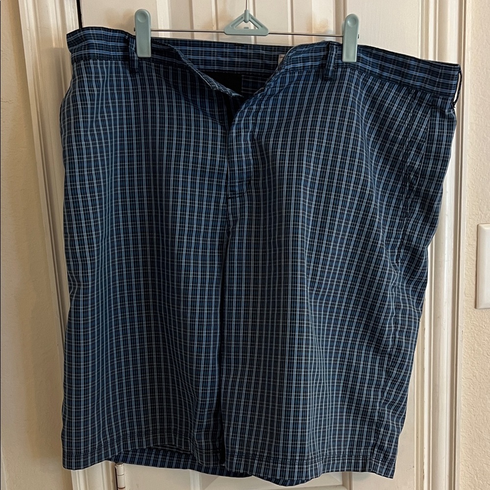 adidas Blue Plaid Athletic Shorts